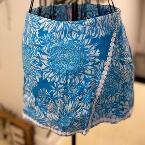 blue patterned lily pulitzer skirt